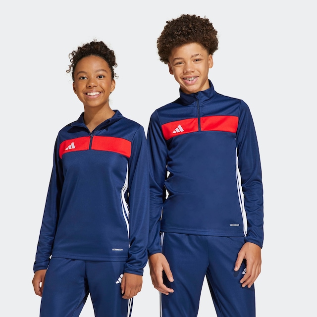 adidas Performance Trainingsshirt »TIRO 25 ESSENTIALS KIDS TRAININGSOBERTEIL« für Kinder, mit Reißverschluss, ohne Ausschnitt