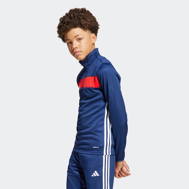 adidas Performance Trainingsshirt »TIRO 25 ESSENTIALS KIDS TRAININGSOBERTEIL« für Kinder, mit Reißverschluss, ohne Ausschnitt