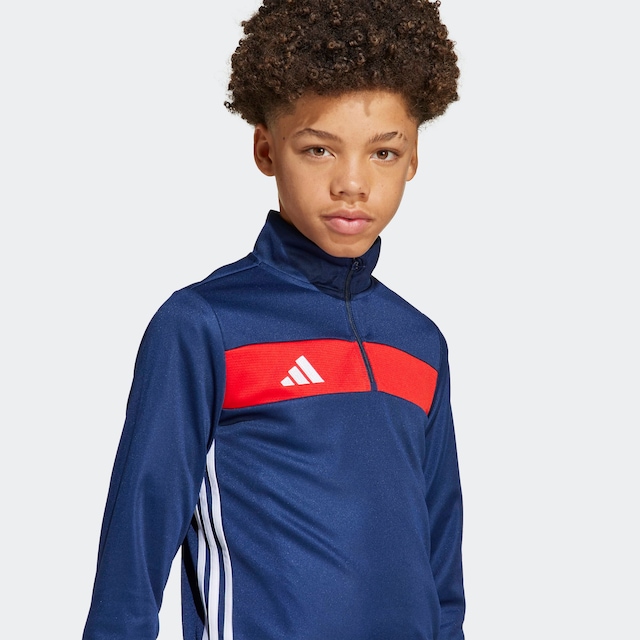 adidas Performance Trainingsshirt »TIRO 25 ESSENTIALS KIDS TRAININGSOBERTEIL« für Kinder, mit Reißverschluss, ohne Ausschnitt