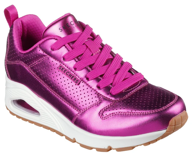 Skechers Sneaker »UNO-METALLIXS« , Keilsneaker, Plateausneaker, Schnürschuh, Halbschuh im Metallic-Look