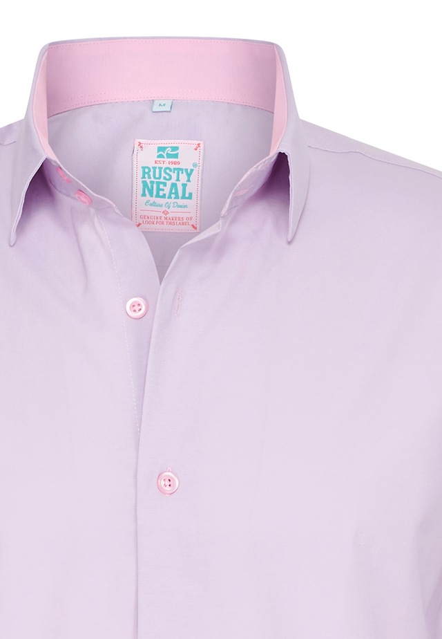 Rusty Neal Langarmhemd mit farblich abgesetztem Innenkragen
