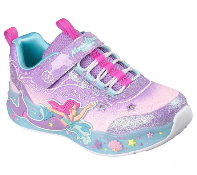 Skechers Sneaker »MERMAID DREAMS LIGHTS« Blink,-Klettschuh mit Applikation, Größenschablone zum Download