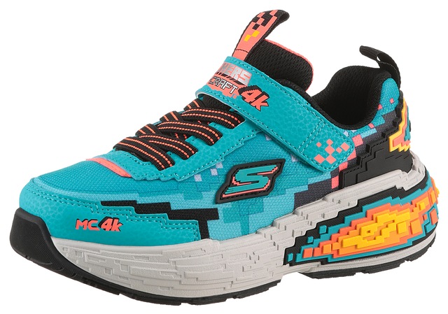 Skechers »MEGA-CRAFT 4K« , Klettschuh im coolen Pixel-Look, Größenschablone zum Download