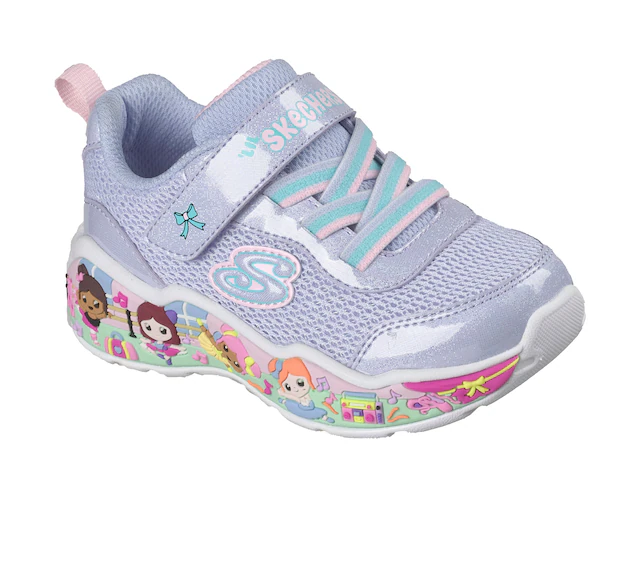 Skechers Lauflernschuh »PLAY SCENE-FUN SQUAD« Sneaker mit bunten Motiven verziert, Größenschablone zum Download