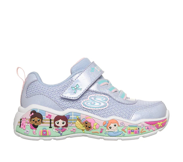 Skechers Lauflernschuh »PLAY SCENE-FUN SQUAD« Sneaker mit bunten Motiven verziert, Größenschablone zum Download