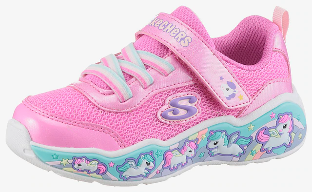 Skechers Lauflernschuh »PLAY SCENE-FUN SQUAD« Sneaker mit bunten Motiven verziert, Größenschablone zum Download