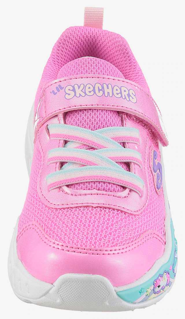 Skechers Lauflernschuh »PLAY SCENE-FUN SQUAD« Sneaker mit bunten Motiven verziert, Größenschablone zum Download