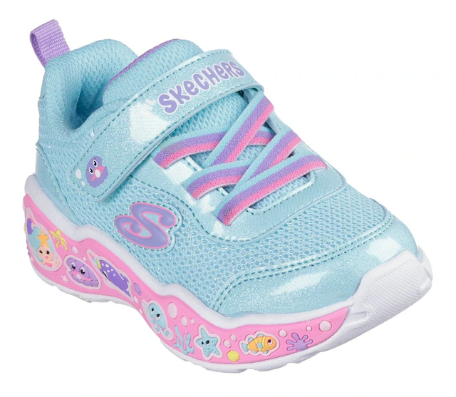 Skechers Lauflernschuh »PLAY SCENE-FUN SQUAD« Sneaker mit bunten Motiven verziert, Größenschablone zum Download