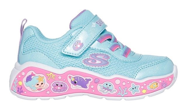 Skechers Lauflernschuh »PLAY SCENE-FUN SQUAD« Sneaker mit bunten Motiven verziert, Größenschablone zum Download