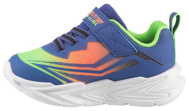 Skechers Lauflernschuh »FLEX-GLOW ULTRA LIGHTS« Blink,-Klettschuh zum Schlüpfen, Neon, Größenschablone zum Download