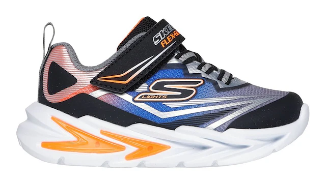 Skechers Lauflernschuh »FLEX-GLOW ULTRA LIGHTS« Blink,-Klettschuh zum Schlüpfen, Neon, Größenschablone zum Download