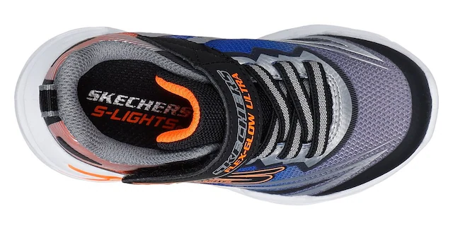 Skechers Lauflernschuh »FLEX-GLOW ULTRA LIGHTS« Blink,-Klettschuh zum Schlüpfen, Neon, Größenschablone zum Download