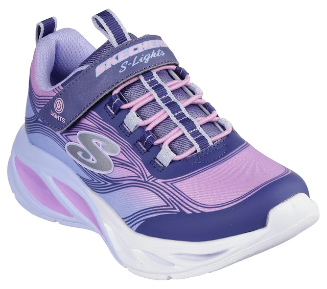 Skechers Sneaker »COSMIC GLOW LIGHTS« Klettschuh mit Glitzer, Größenschablone zum Download