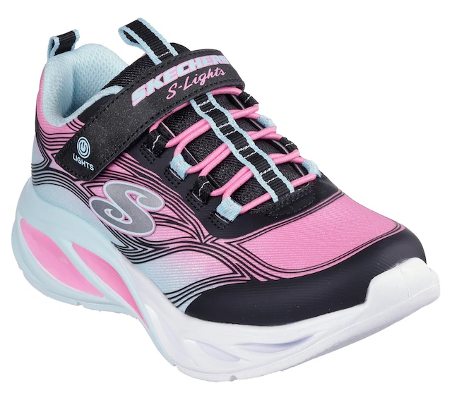 Skechers Sneaker »COSMIC GLOW LIGHTS« Klettschuh mit Glitzer, Größenschablone zum Download