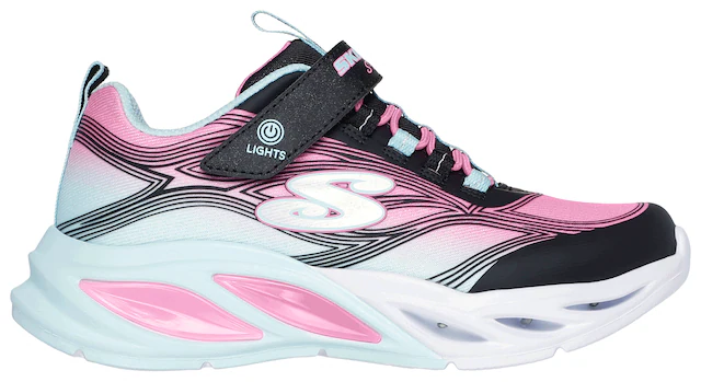 Skechers Sneaker »COSMIC GLOW LIGHTS« Klettschuh mit Glitzer, Größenschablone zum Download