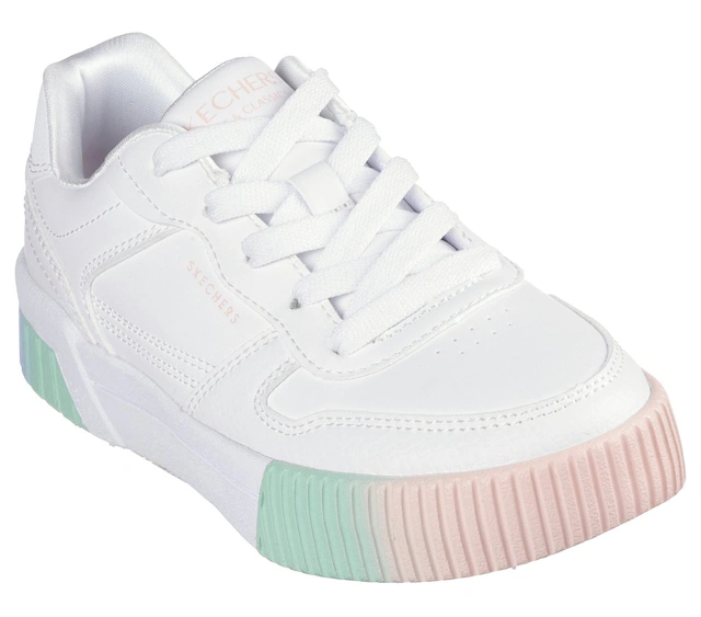 Skechers Sneaker »JADE-SOFT GLOW« , Schnürschuh mit Regenbogenlaufsohle, Größenschablone zum Download