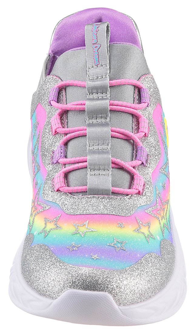 Skechers Slip-On Sneaker »UNICORN DREAMS LIGHTS« Glitzer,-Blinkschuh zum Schlupfen, Größenschablone zum Download