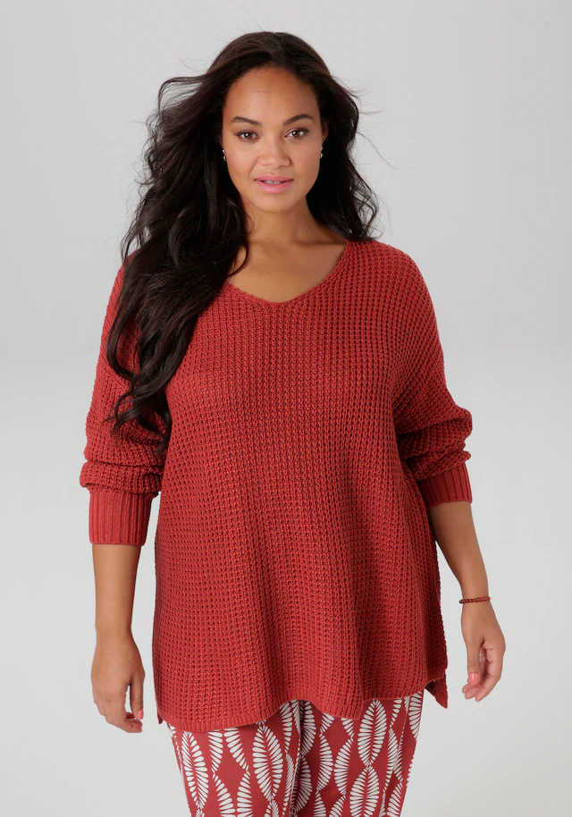 Aniston PLUS Strickpullover im dezenten Ajour-Strickmuster