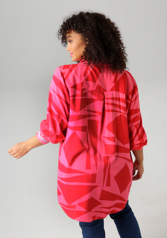 Aniston PLUS Longbluse mit farbenfrohem, großflächigem Druck