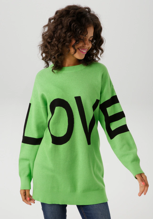 Aniston CASUAL Strickpullover mit eingestricktem LOVE-Schriftzug
