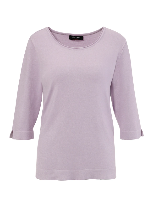 Aniston CASUAL Strickpullover mit kleinem Schlitz an den 3/4-langen Ärmeln