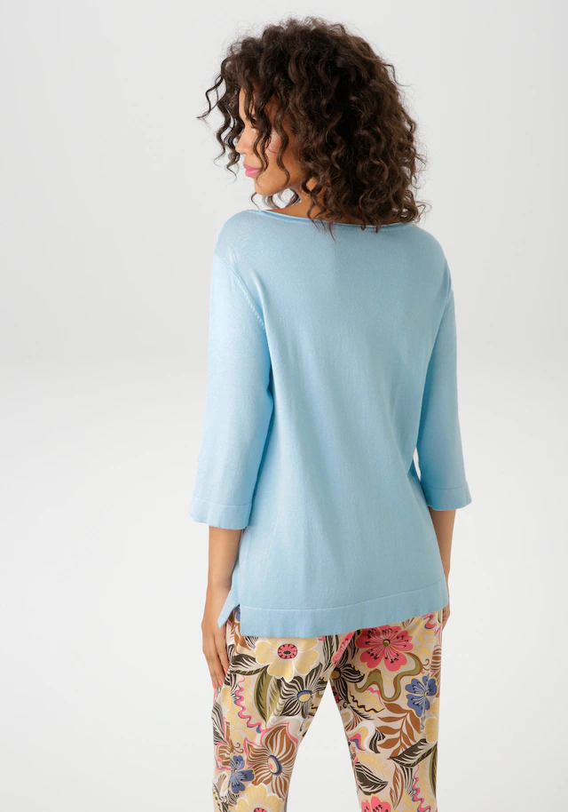 Aniston CASUAL Strickpullover mit kleinem Schlitz an den 3/4-langen Ärmeln