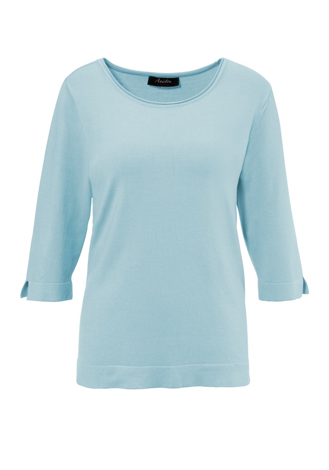 Aniston CASUAL Strickpullover mit kleinem Schlitz an den 3/4-langen Ärmeln