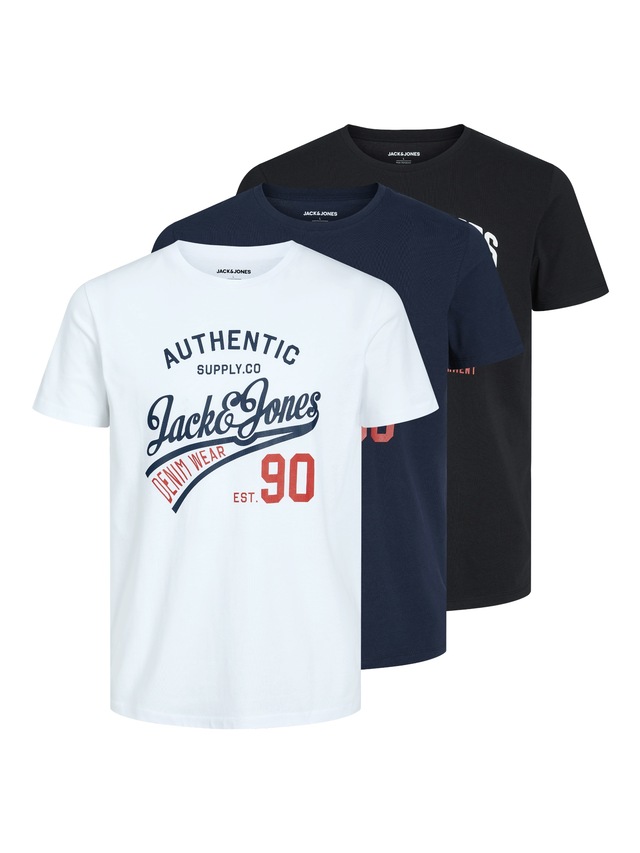 Jack & Jones Rundhalsshirt »JJETHAN TEE SS CREW NECK 3PK MP NOOS« Packung, 3er-Pack, 3