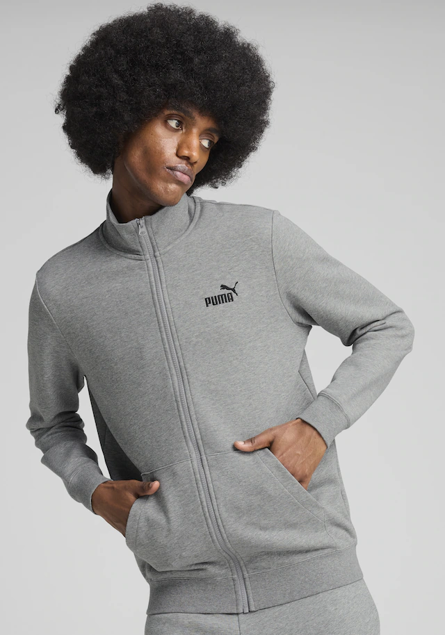 PUMA Trainingsjacke »ESS NO 1 LOGO TRACK JACKET TR« ohne Kapuze mit Stehkragen, Regular Fit, mit Kängurutasche, mit Reißverschluss