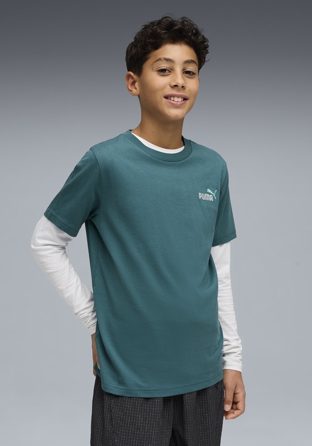 PUMA T-Shirt »ESS 2 COLOR SMALL NO 1 LOGO TEE B« mit Rundhalsausschnitt, Kurzarm, ohne Kapuze, mit gesticktem Logo