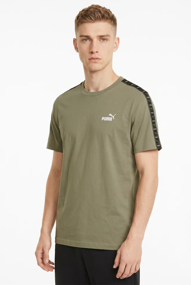 PUMA T-Shirt »ESS TAPE TEE« sportlicher Stil, Kurzarm, aus Baumwolle