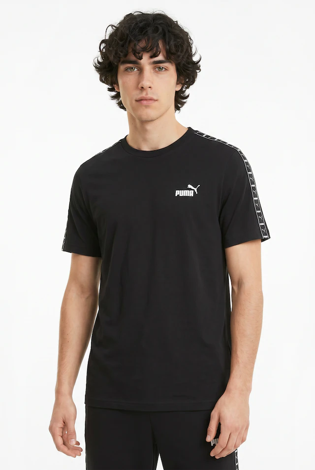 PUMA T-Shirt »ESS TAPE TEE« sportlicher Stil, Kurzarm, aus Baumwolle