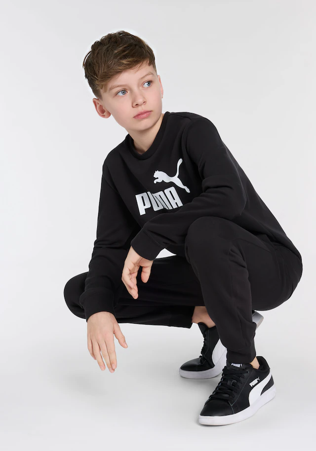 PUMA Trainingsanzug »ESS NO.1 LOGO CREW SWEAT SUIT TR B« 2 Stk. für Jugendliche, mit Rundhalsausschnitt, mit gerippten Bündchen