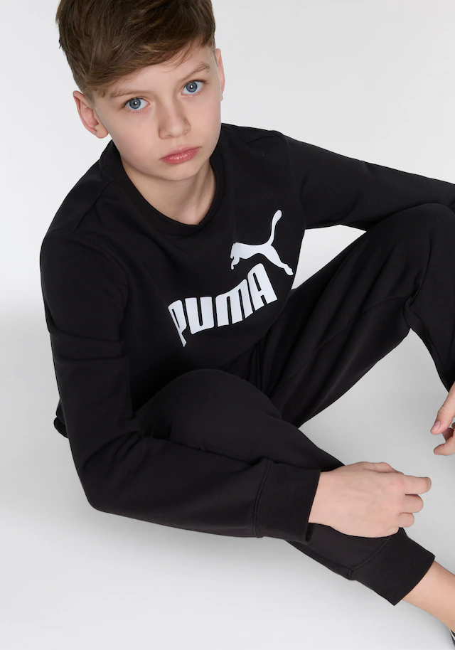 PUMA Trainingsanzug »ESS NO.1 LOGO CREW SWEAT SUIT TR B« 2 Stk. für Jugendliche, mit Rundhalsausschnitt, mit gerippten Bündchen