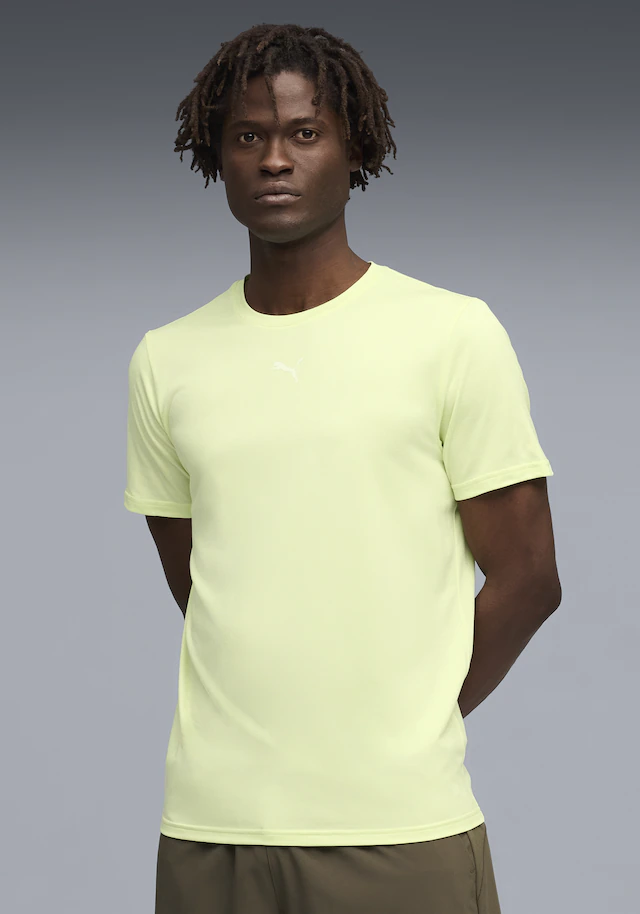 PUMA Trainingsshirt »M TAD ESSENTIALS HEATHER CAT TEE (CF SMALL CAT)« Basic-T-Shirt, Kurzarm, für Sportmode