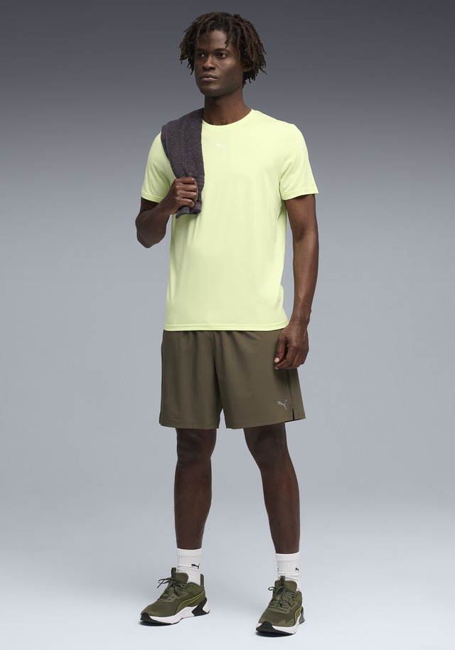 PUMA Trainingsshirt »M TAD ESSENTIALS HEATHER CAT TEE (CF SMALL CAT)« Basic-T-Shirt, Kurzarm, für Sportmode