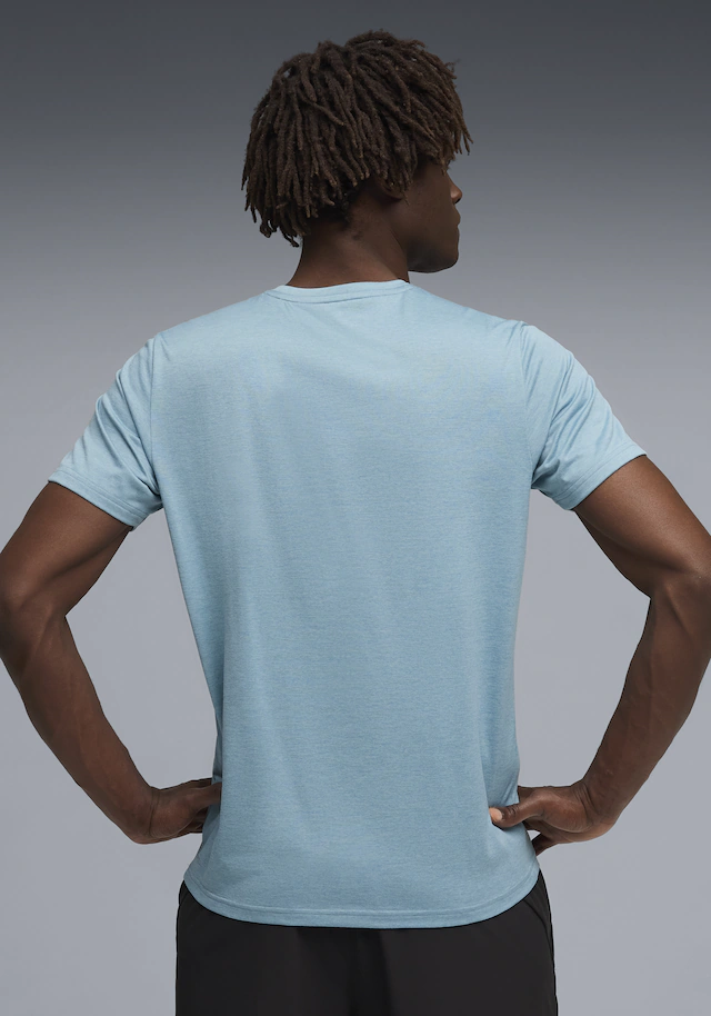 PUMA Trainingsshirt »M TAD ESSENTIALS HEATHER CAT TEE (CF SMALL CAT)« Basic-T-Shirt, Kurzarm, für Sportmode