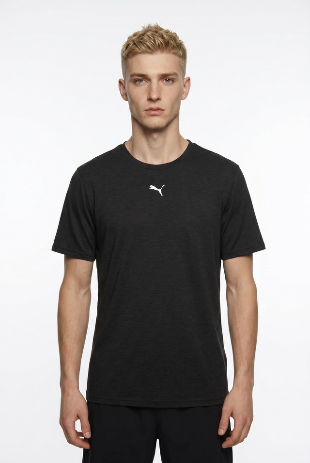 PUMA Trainingsshirt »M TAD ESSENTIALS HEATHER CAT TEE (CF SMALL CAT)« Basic-T-Shirt, Kurzarm, für Sportmode