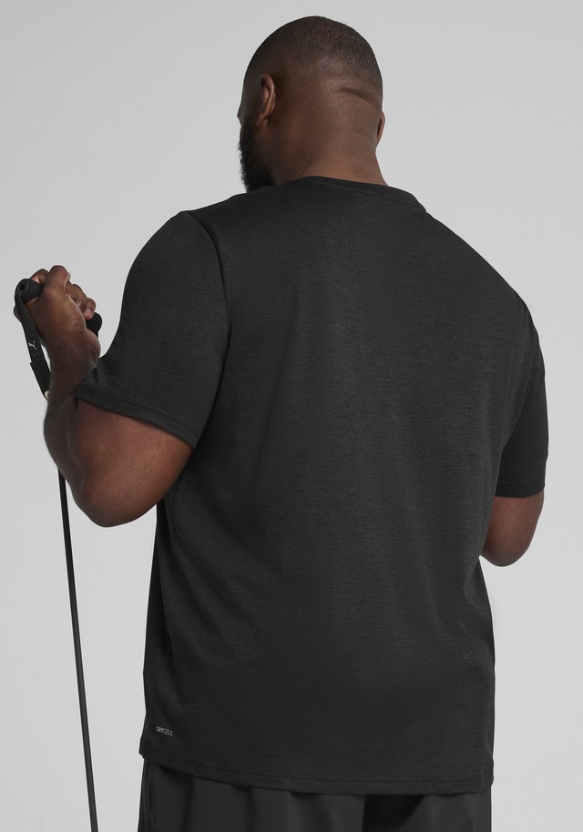 PUMA Trainingsshirt »M TAD ESSENTIALS HEATHER CAT TEE (CF SMALL CAT)« Basic-T-Shirt, Kurzarm, für Sportmode