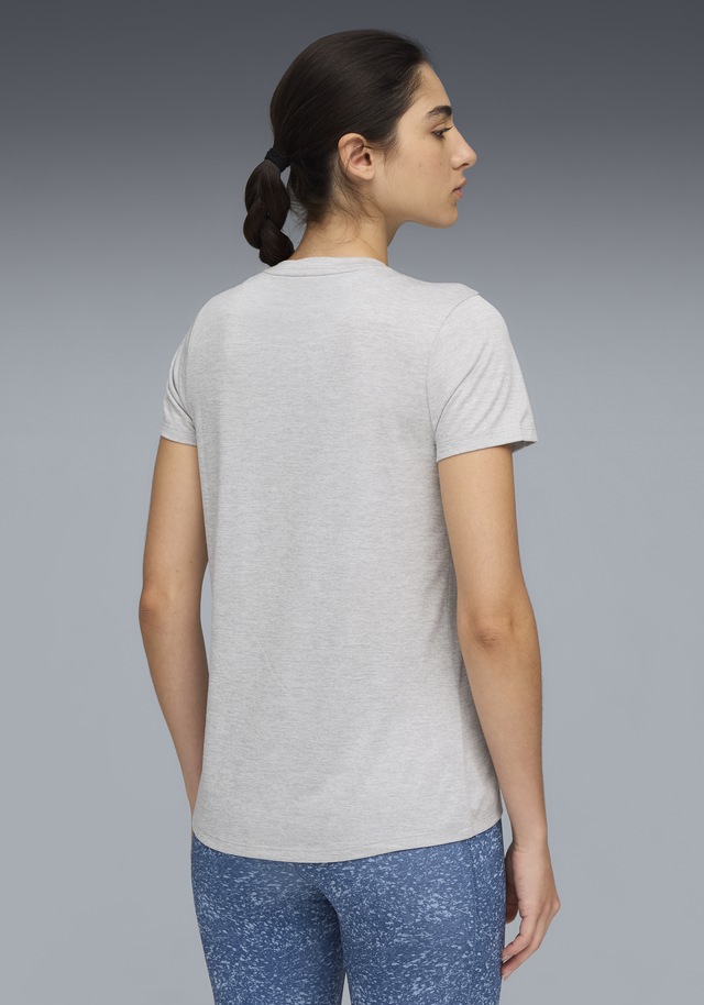 PUMA Trainingsshirt »W TAD ESSENTIAL HEATHER TEE« mit kleinem Logo auf der Brust, Kurzarm, in normaler Länge