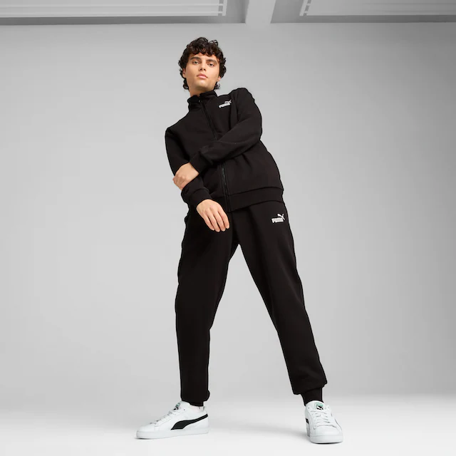 PUMA Trainingsanzug »ESS NO1 LOGO TR KNITTED SUIT« 2 Stk. zweiteiliges Set, mit hohem Kragen, mit gerippten Bündchen