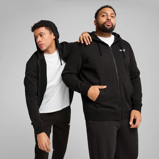 PUMA Kapuzensweatjacke »ESS NO 1 LOGO FULL-ZIP HOODIE FL« mit verstellbarer Kapuze, für Freizeit und Sport