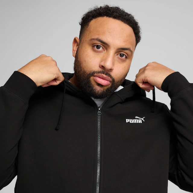 PUMA Kapuzensweatjacke »ESS NO 1 LOGO FULL-ZIP HOODIE FL« mit verstellbarer Kapuze, für Freizeit und Sport