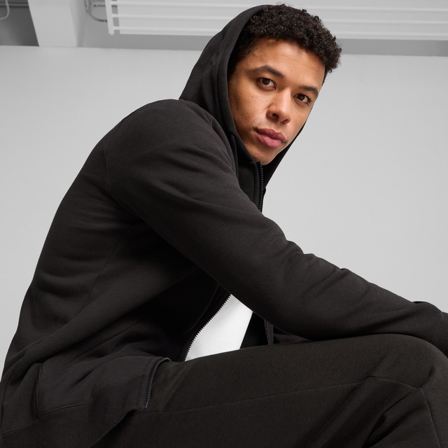 PUMA Kapuzensweatjacke »ESS NO 1 LOGO FULL-ZIP HOODIE FL« mit verstellbarer Kapuze, für Freizeit und Sport