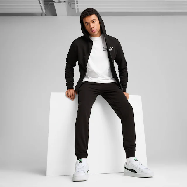 PUMA Kapuzensweatjacke »ESS NO 1 LOGO FULL-ZIP HOODIE FL« mit verstellbarer Kapuze, für Freizeit und Sport