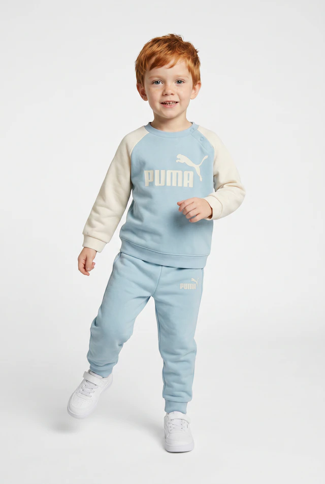 PUMA Trainingsanzug »MINICATS ESS RAGLAN CREW SET FL INF« 2 tlg. 2-teilig, mit Rundhalsausschnitt, mit innenliegendem Kordelzug