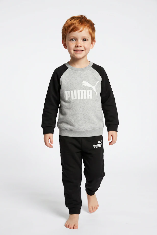 PUMA Trainingsanzug »MINICATS ESS RAGLAN CREW SET FL INF« 2 tlg. 2-teilig, mit Rundhalsausschnitt, mit innenliegendem Kordelzug