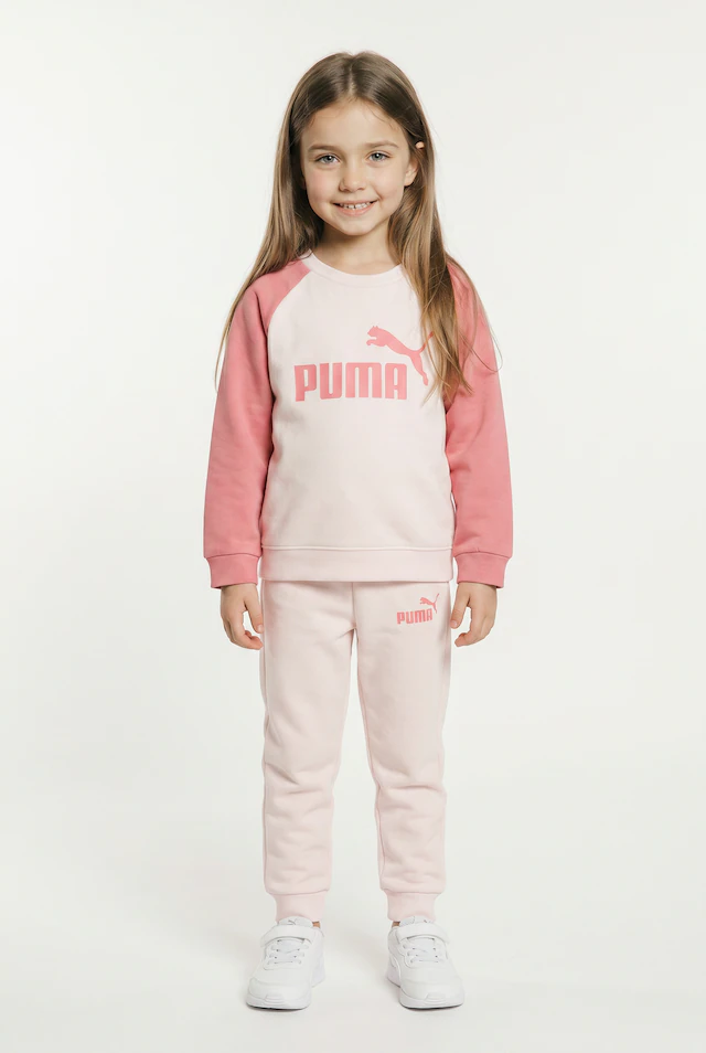 PUMA Trainingsanzug »MINICATS ESS RAGLAN CREW SET FL INF« 2 tlg. 2-teilig, mit Rundhalsausschnitt, mit innenliegendem Kordelzug