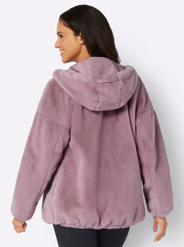 Inspirationen Fellimitatjacke mit Kapuze
