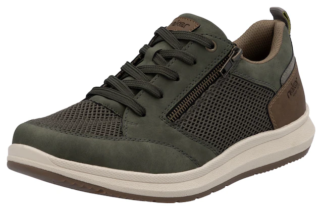 Rieker Sneaker , Halbschuh, Freizeitschuh, Schnürschuh mit seitlichem Reißverschluss